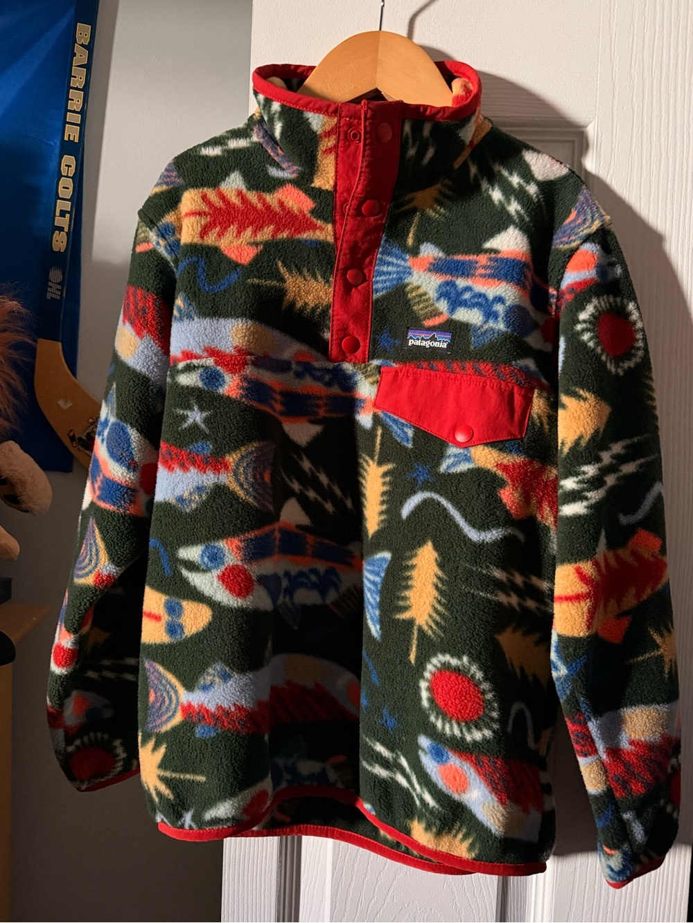 Kids Patagonia Synchilla fleece Salmon Energy fish print